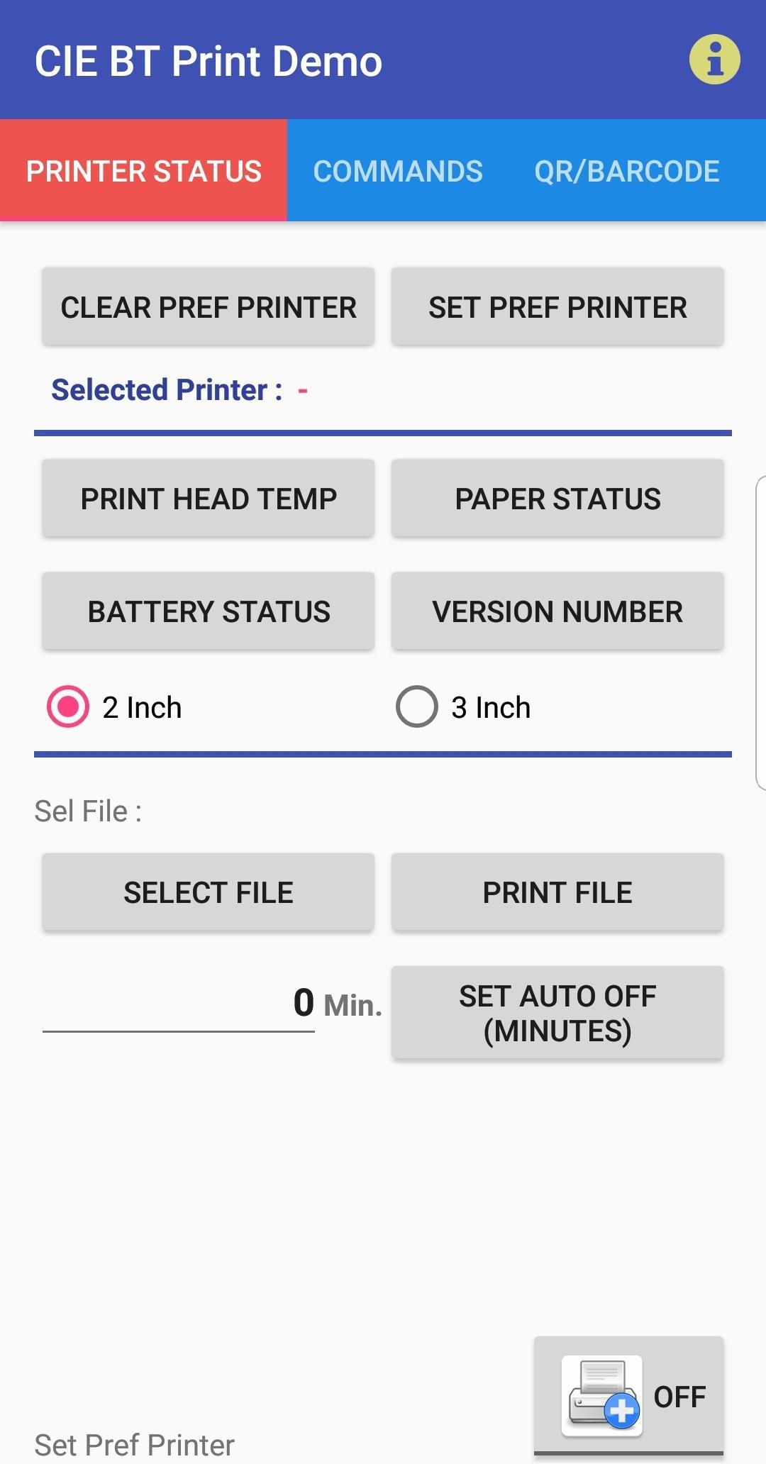 CIE BT Print Demo