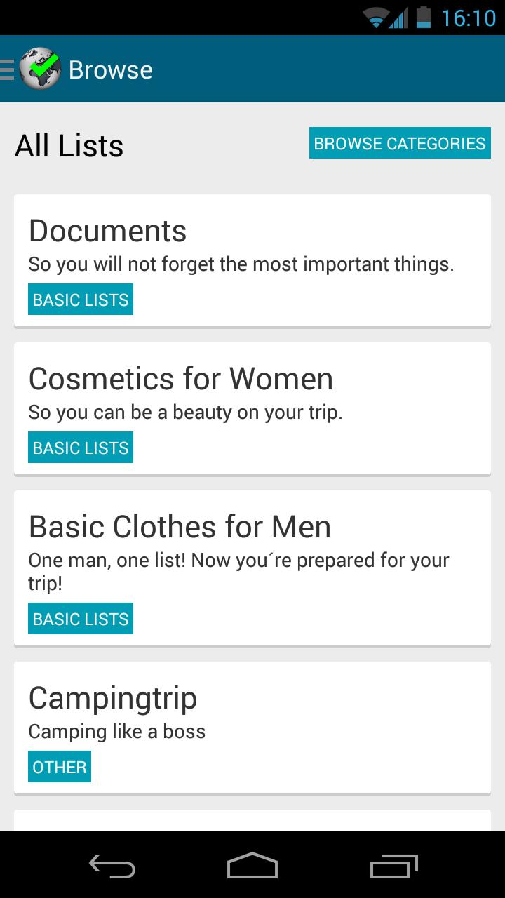 Travel Packing Lists