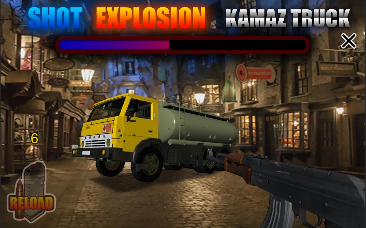 Shot Explosion Kamaz Truck