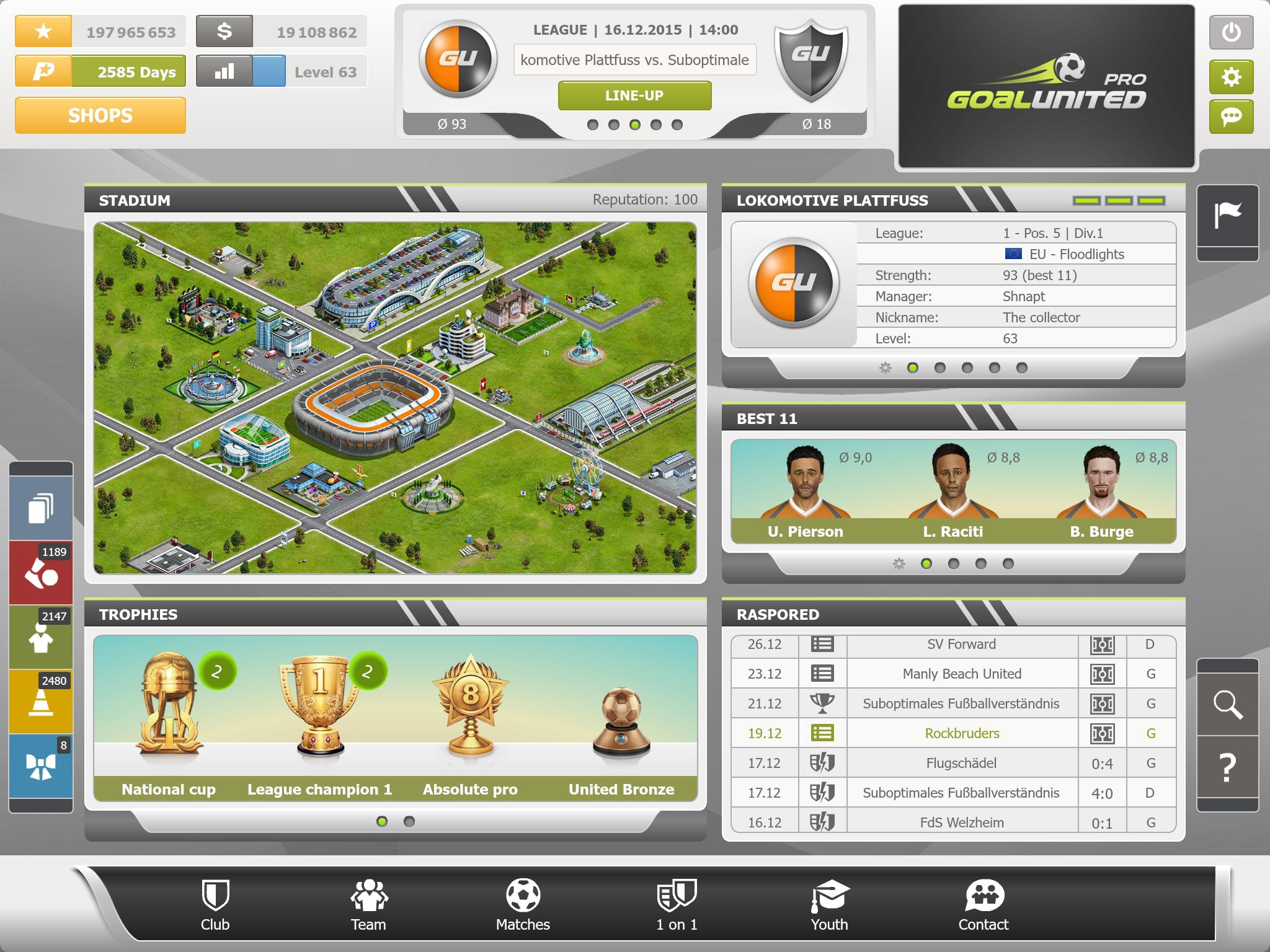 goalunited PRO soccer manager