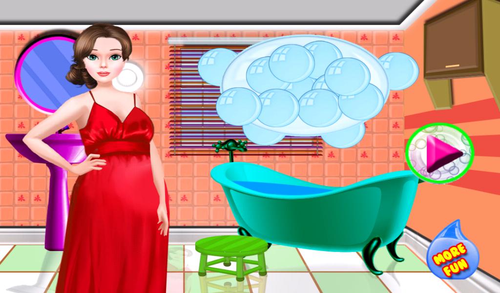 Pregnant Mom Bathing Games