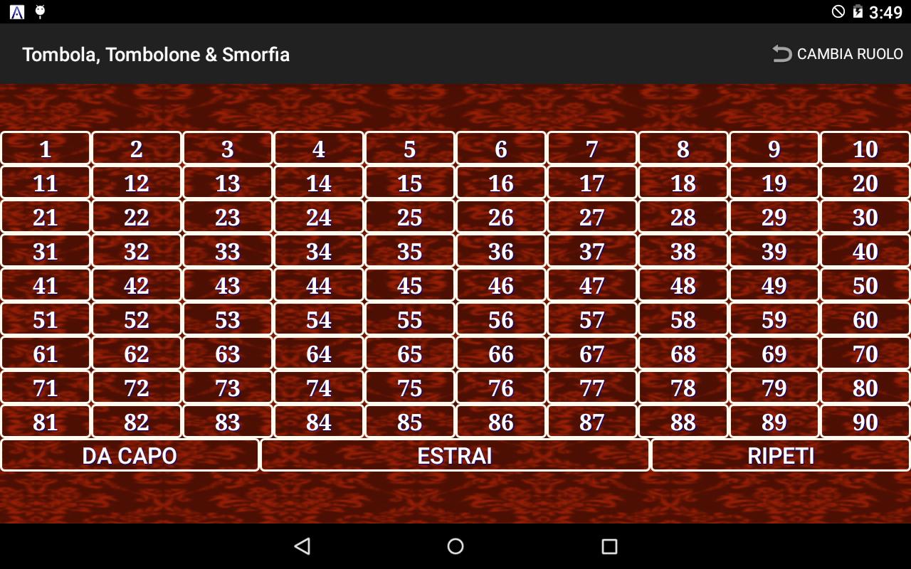 Tombola con lettura dei numeri